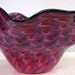 Hand Blown Glass Art Pink Purple Patterned Bowl 3115