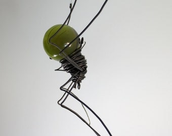 Forest Green Sun Catcher Window Spider Hanging Art, Made to Order