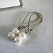 Freshwater Pearl Earrings.  Aged Brass.  Holiday Collection.