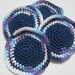 Crocheted Kitchen Scrubbie Cotton and Nylon Tulle in Blue and Purple