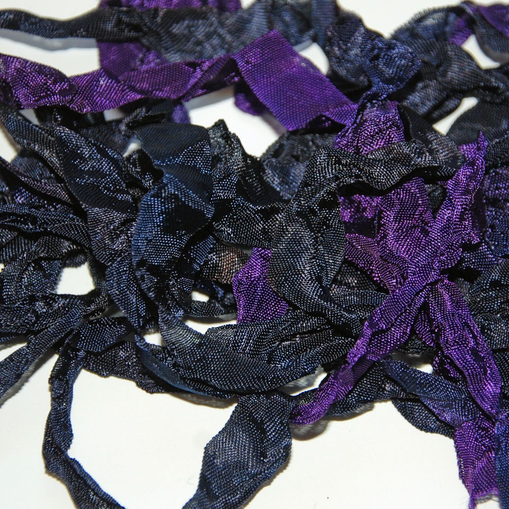 Hand-dyed Rayon Seam-Binding, Navy Purple, 1/2", 5yds, Color and Light Fast