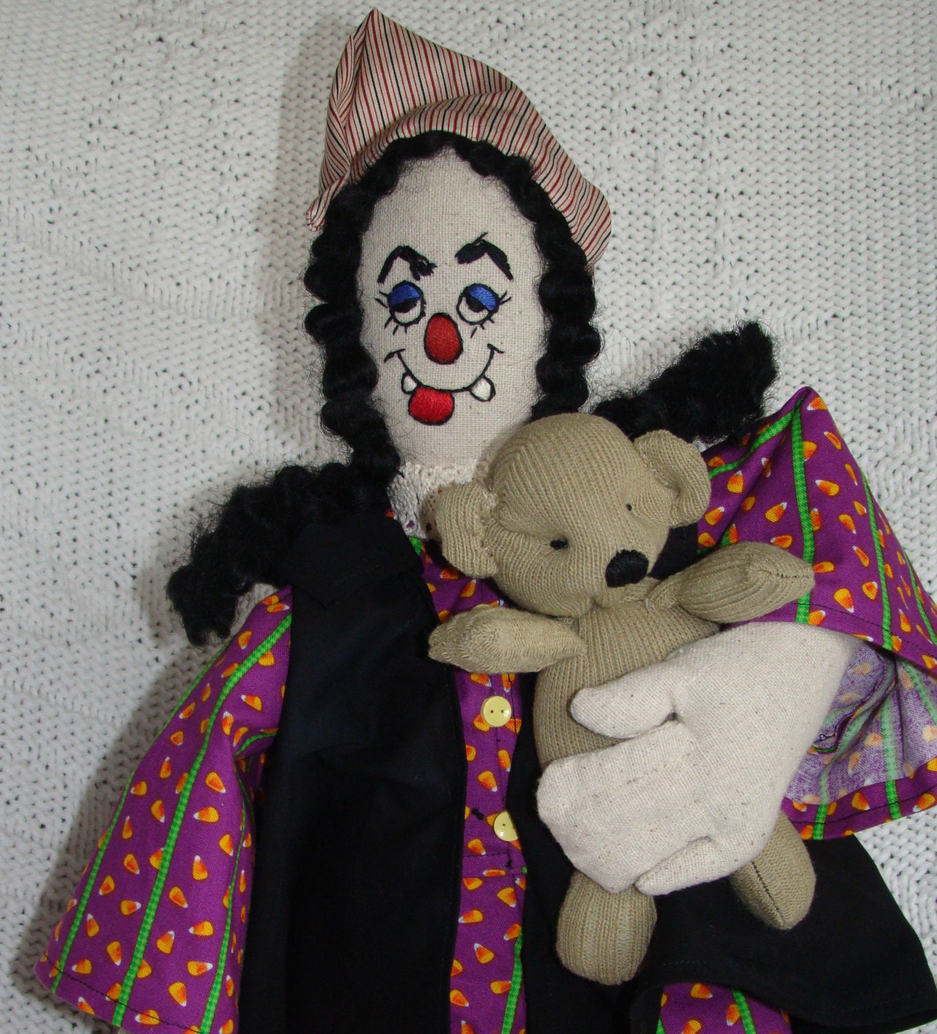 Halloween Cloth Doll Young DRACULA   ..."Mummy. ... I Can't Sleep ...." Art doll OOAK 18-Inch