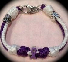 Epiliepsy Awareness Prayer Beads with Ribbon charm and decorative charms