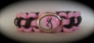Paracord Bracelet with a Handmade Deer/Buck Camo Charm - FREE US Shipping