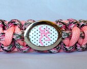 Custom Handmade Paracord Bracelet with a Handmade Buck/Deer Pink Camo Charm - FREE Shipping