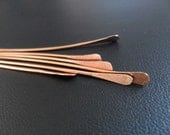 Artisan Solid Copper Paddle Pins Hand forged Hammered 50pcs 22g 2 inch - BeadingonaBudget