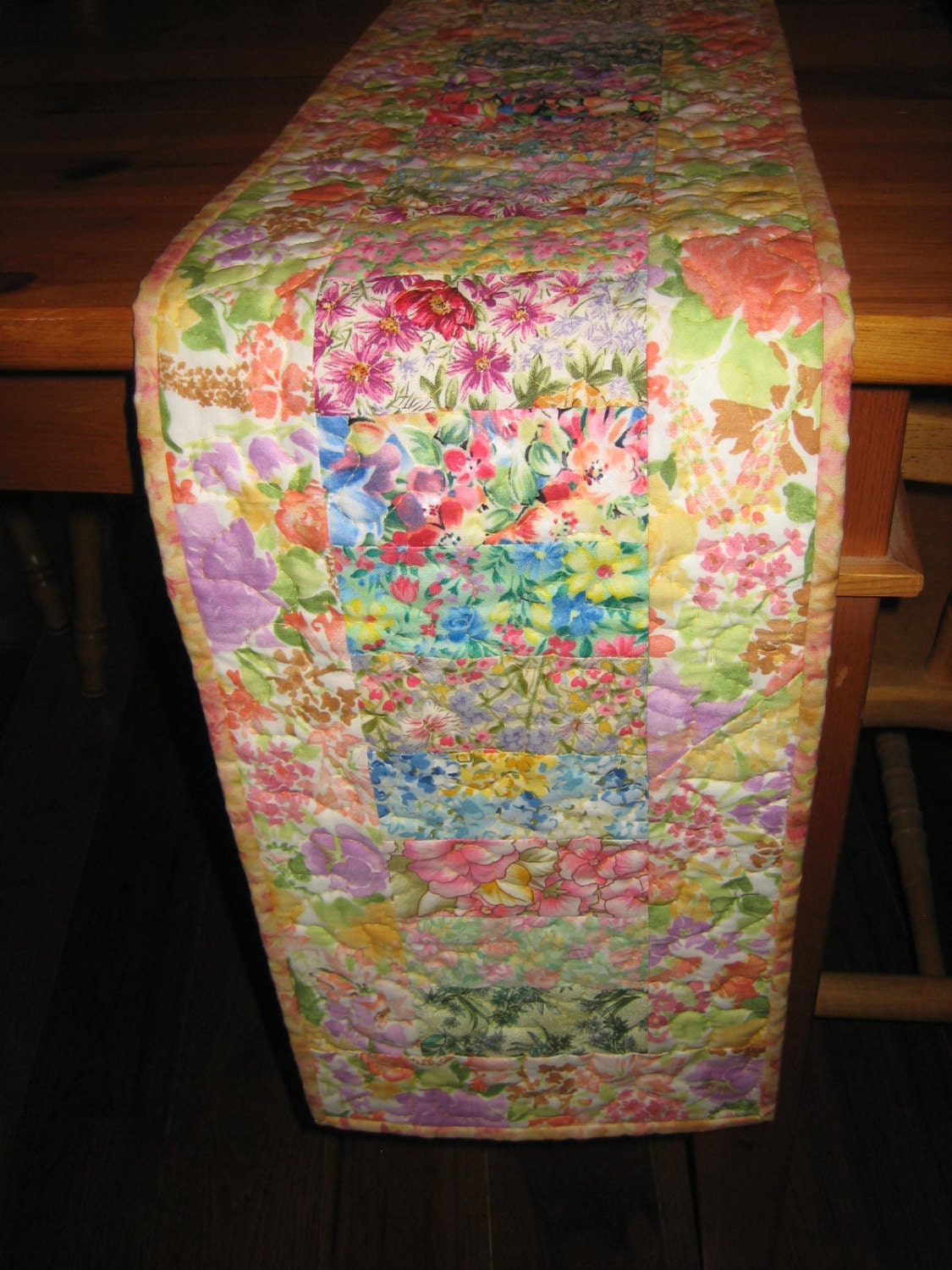 Quilted Table Runner Shabby Chic Cottage Charm
