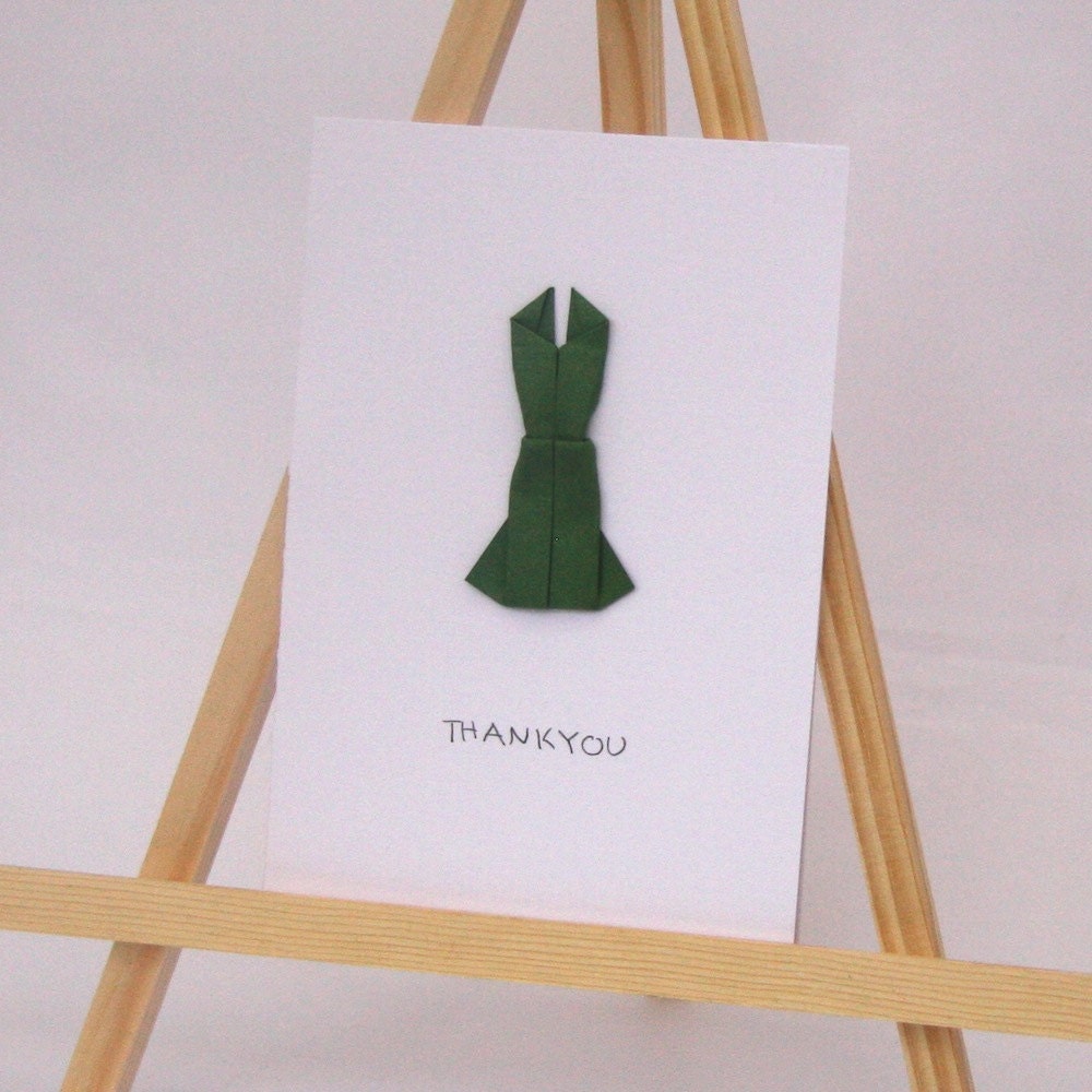 Origami Card - Elegant Dress - Thankyou C6 Size