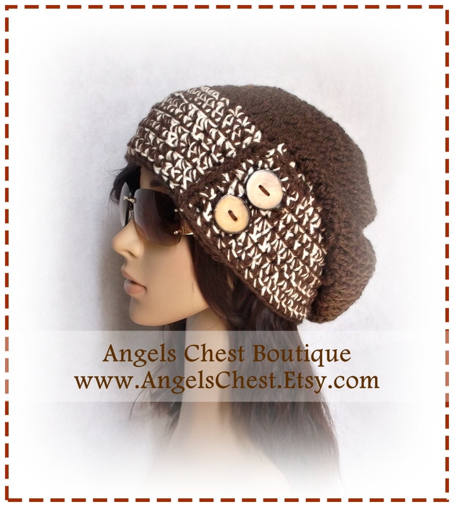 SLOUCHY Hat and Ear Warmers Headband Crochet Pattern Size Preteen to Adult Boutique Design - No. 45 by AngelsChest