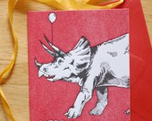 Letterpress Triceratops Birthday Card