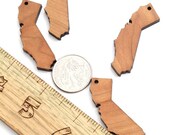 State of California Minis (with holes) - Free Shipping - Wood Charms by Timber Green Woods
