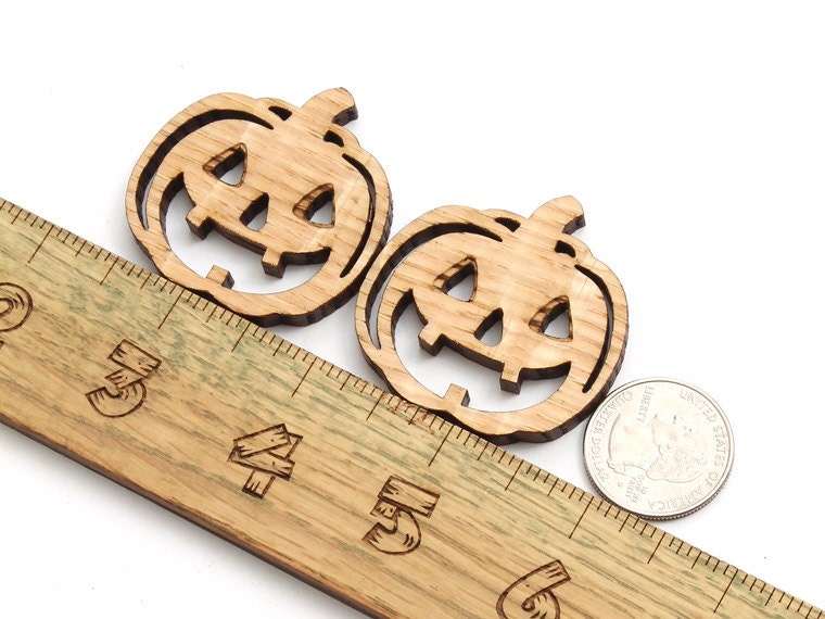 XL Mini Jack-O-Lantern Beads - 1 3/4" Size - Laser Cut Wood - Free Shipping - Etsy Itsies by Timber Green Woods