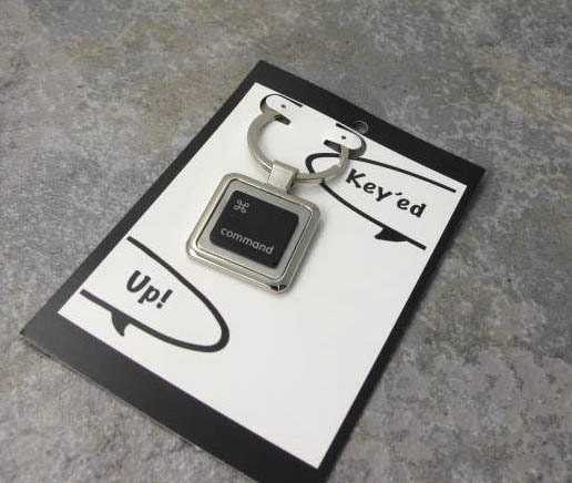 Apple command Key-Ring in black, key chain, keys, recycled, birthday, anniversary, wedding, gift