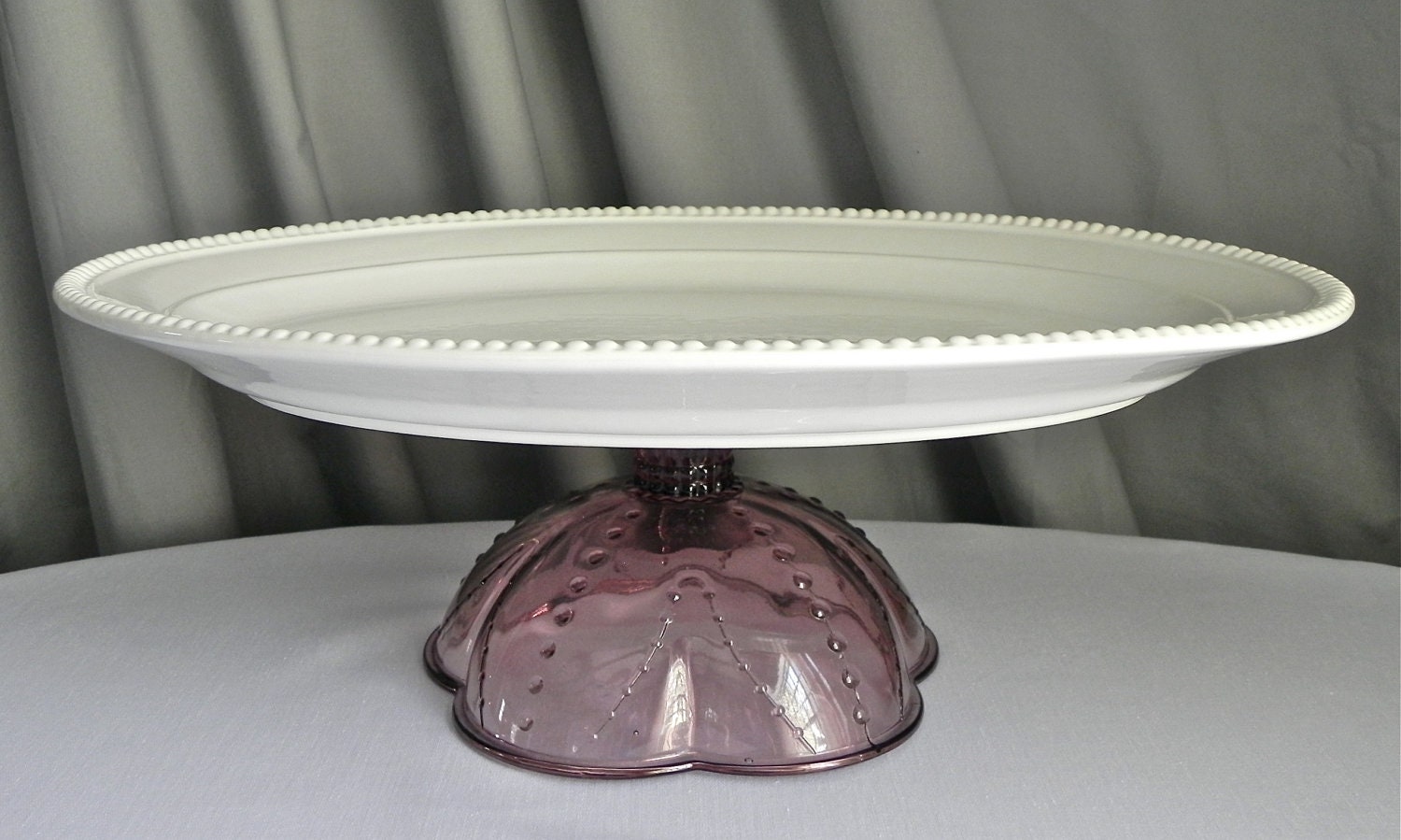 Large Cake Stand Cupcake Dessert Bar Buffet Wedding Decor Violet And Pearls By E. Isabella Designs. As Featured In Martha Stewart Weddings.