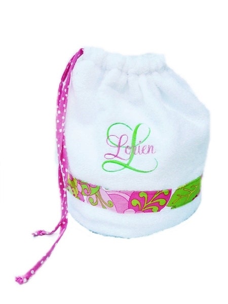 Wet /Dry Bag, vinyl lined terry cloth bags are a great way to carry your wet bathing suits keeping everything else dry