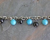 Black and Blue Charm Bracelet - Ready to Ship