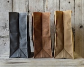 Trio of The Marlowe Lunchbags, waxed canvas.