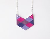 Geometric Chevron Necklace - Purple - Made to Order