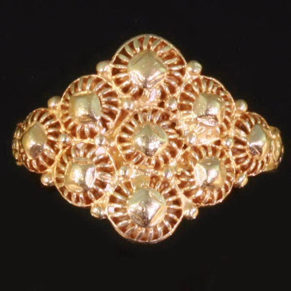 Antique gold filigree ring - Rare 17th century jewelry