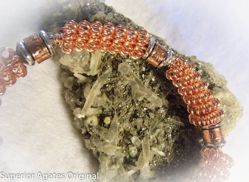 Copper Coiled Wire Bracelet Bangle Size 6 1/2 inches