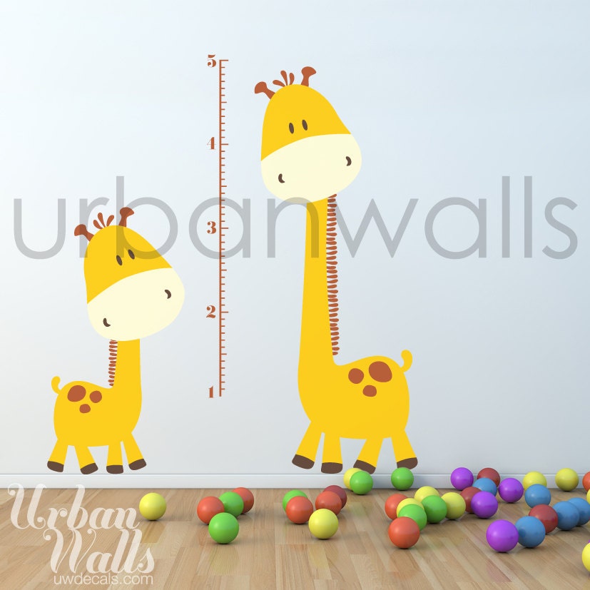 Vinyl Wall Sticker Decal Art - Height Chart Giraffes