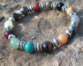 Karmic Balance -  Multi-Gemstone Beaded Stretch Bracelet