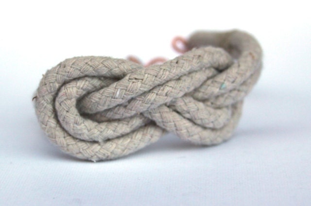 nautical rope natural cotton hemp bracelet bow