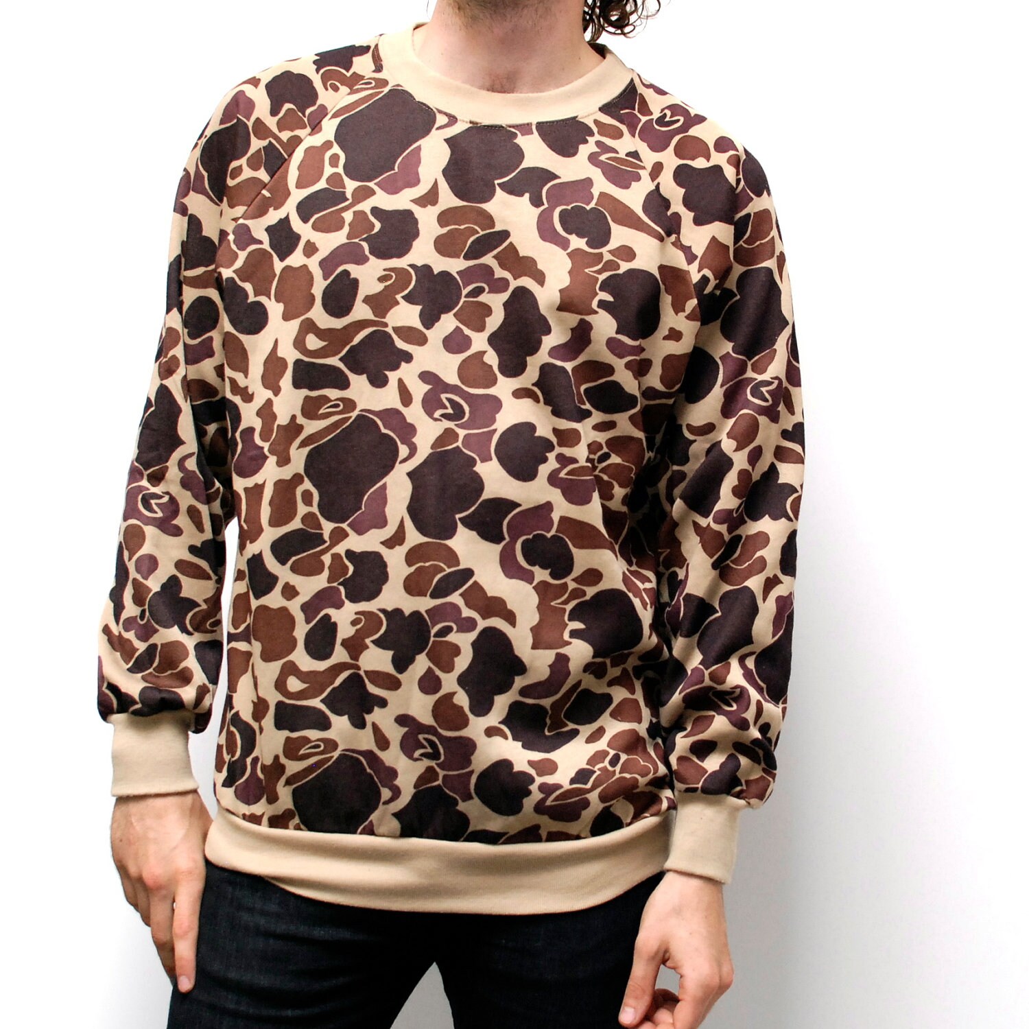 CAMOUFLAGE raglan crew neck SWEATSHIRT