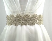 Fiona Bridal Belt Sash - Beads and Crystals jewels