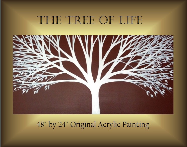 MOVING SALE-35% Off-The Tree of Life-HUGE 24"x48-Original Acrylic Painting
