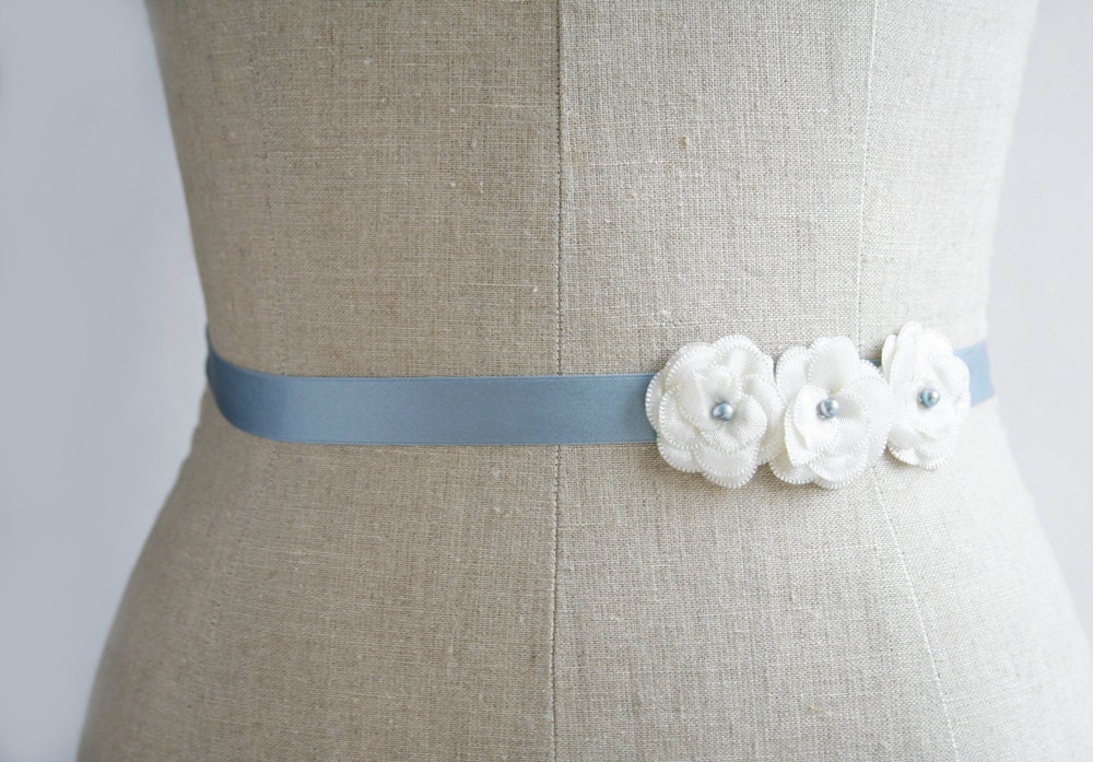 Blue Bridal Sash, Flower Girl Sash, Something Blue