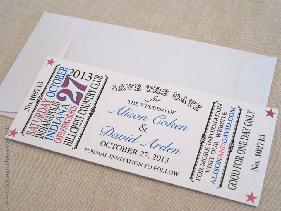 Vintage Ticket - Save the Date