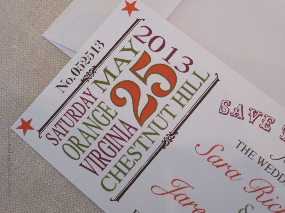 Vintage Ticket - Save the Date