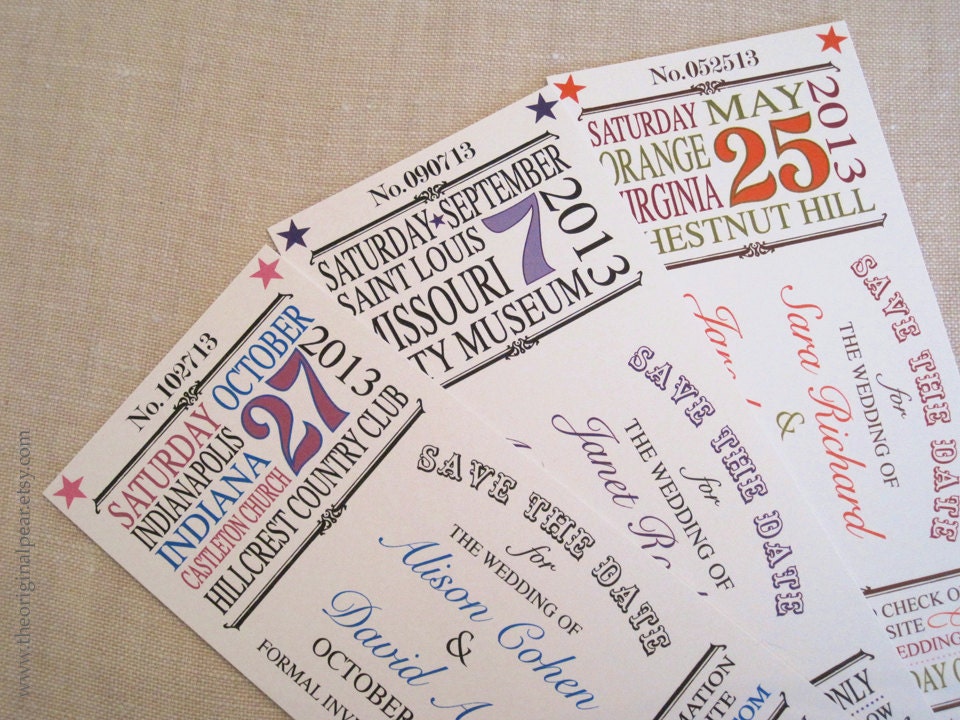 Vintage Ticket - Save the Date