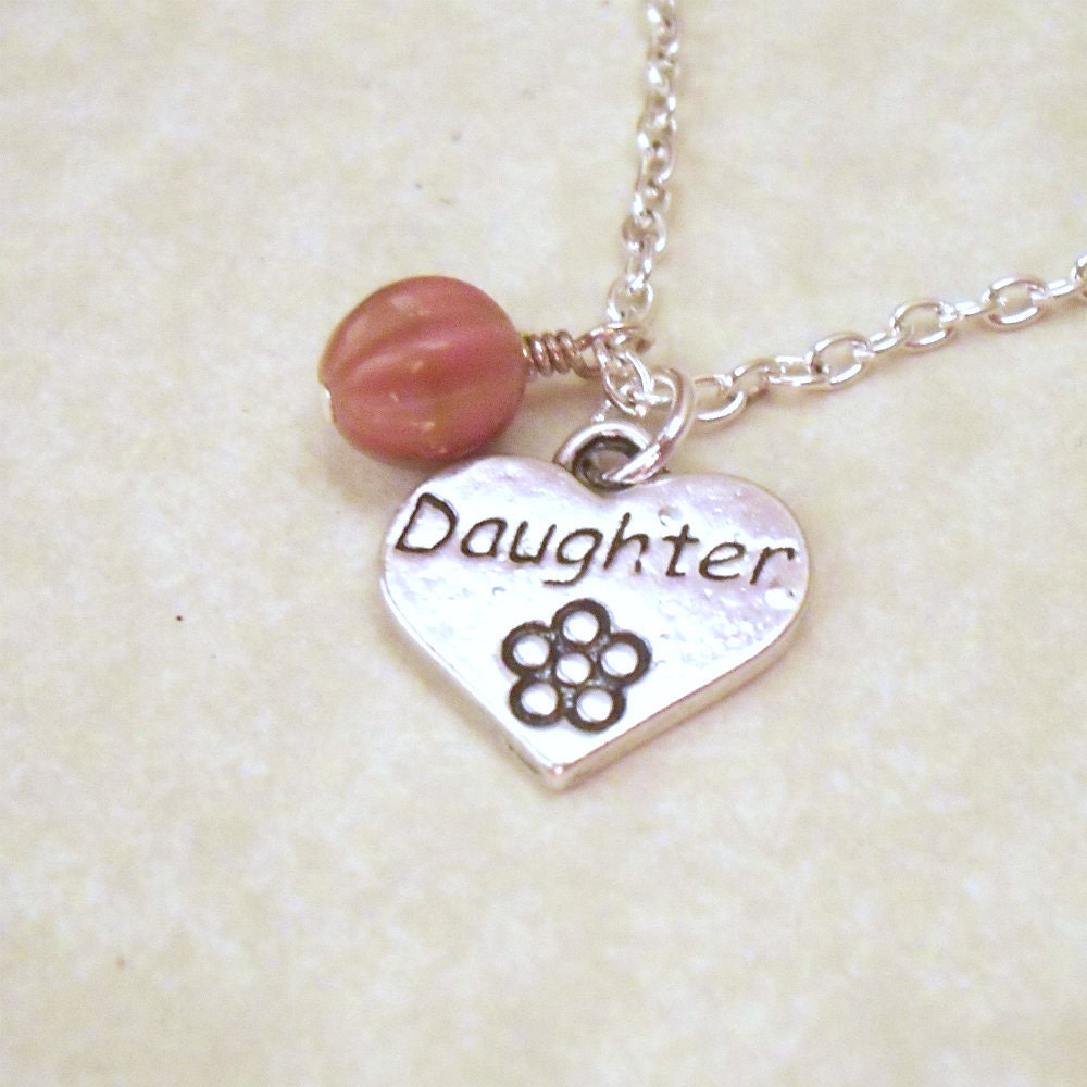 Daughter Heart Charm Necklace