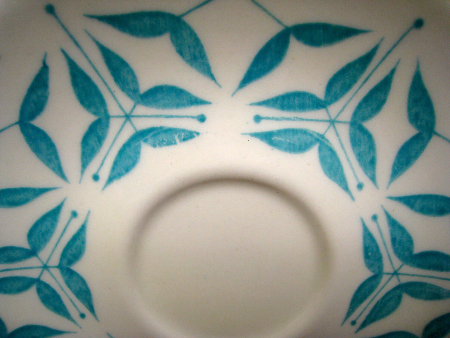 Tea Cup Turquoise Blue on White Caribe by Carlos Montez Vintage Retro