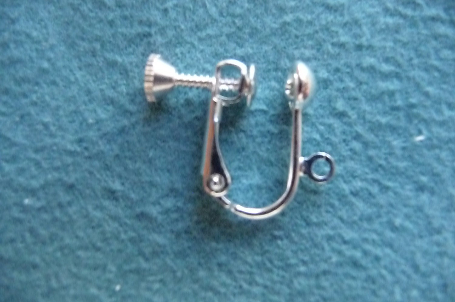 Earring, clip-on, silver-plated brass, leverback with 5mm half-round and adjustable screwback, Pkg Of 3 pairs