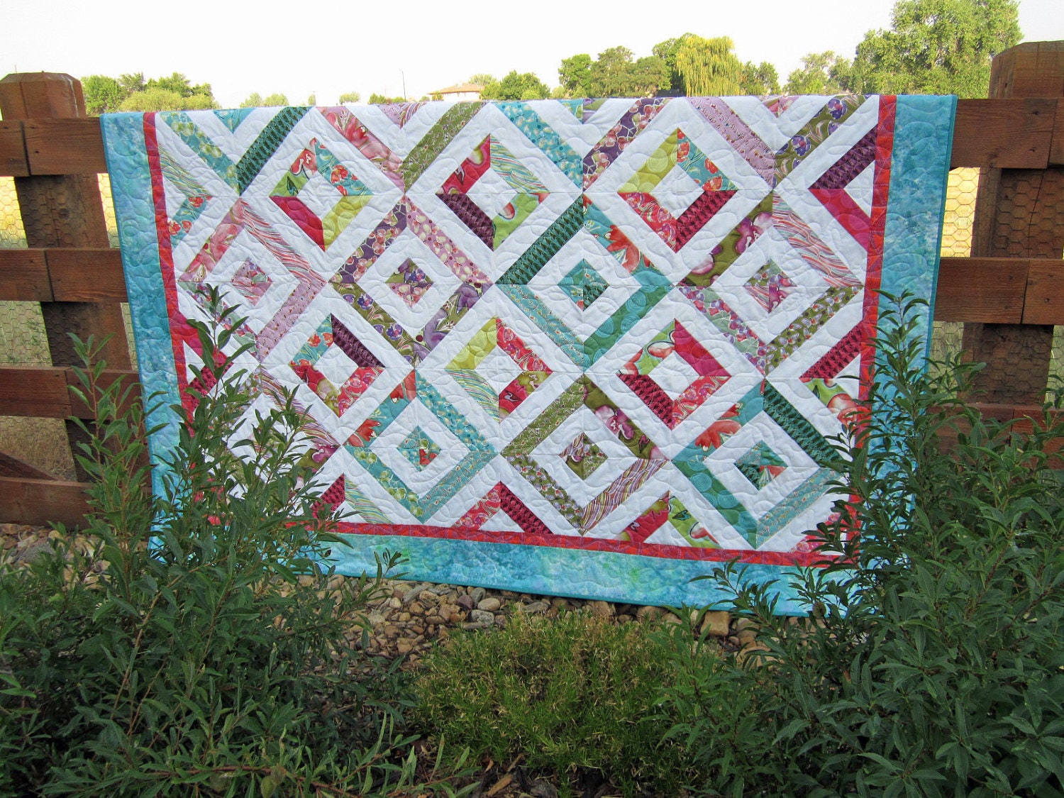 Handmade Quilt, Patchwork Quilt, Wall Quilt, Lap Quilt, Geometric