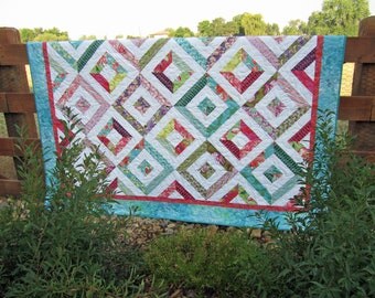 Handmade Quilt, Patchwork Quilt, Wall Quilt, Lap Quilt, Geometric