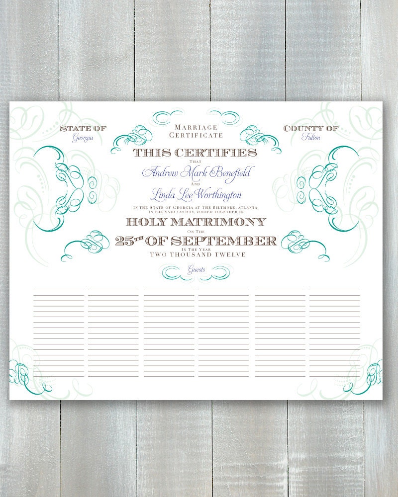 Guestbook Marriage Certificate PDF