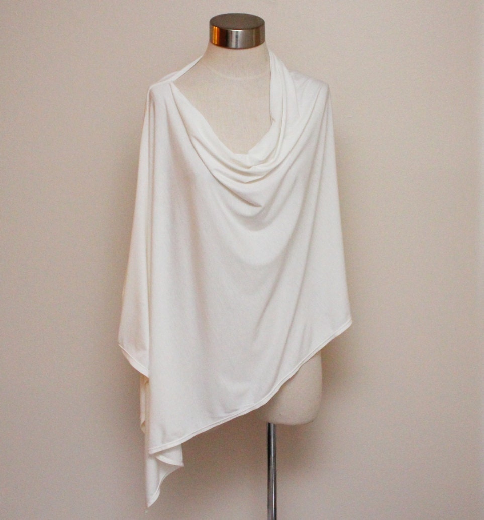 Eco Nursing Cover Nursing Poncho Wrap Shawl Vanilla Bamboo Cotton