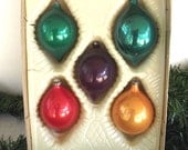 Vintage Tear Drop Glass Christmas Ornaments Made in Europe
