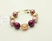 Fancy gold nugget bracelet    Pearl bracelet sophisticated chunky bracelet   Ready to Ship