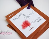 Custom  Wedding or Party Favor Tags - Autumn Tree