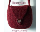 Felted Bag Pattern, Felted Purse Pattern, PDF Knitting Pattern - Beaujolais