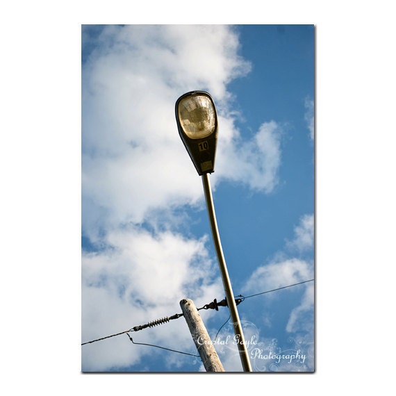 Street Lights Fine Art Photography Hydro Worker 11 x 14 Man Cave Decor Print Unique Fathers Day Gift For Him