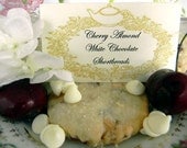 Cherry Almond White Chocolate Shortbread Cookies