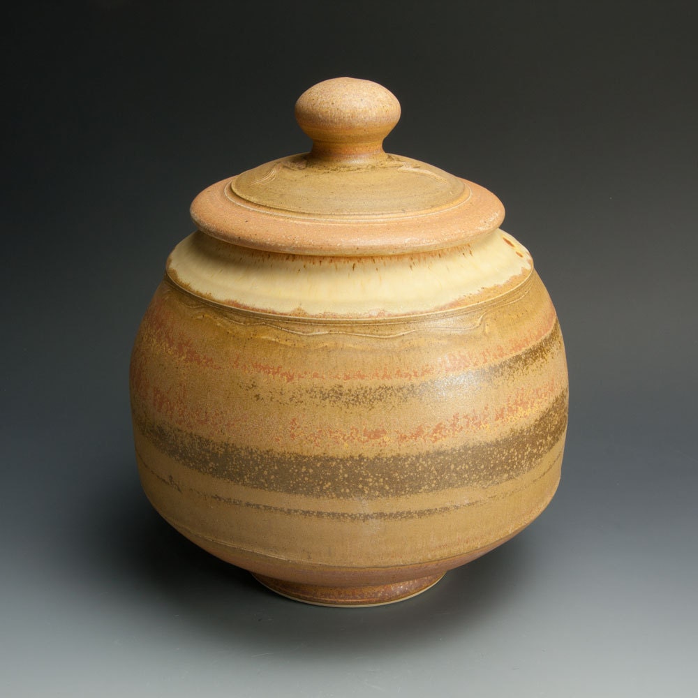 Sale 50% off-Handcrafted white stoneware cookie, storage jar 669