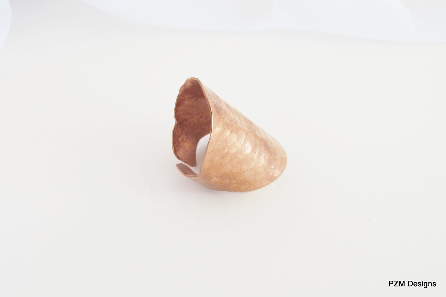 Adjustable copper ring, hammered long unisex ring, modern copper jewelry, gift under 30