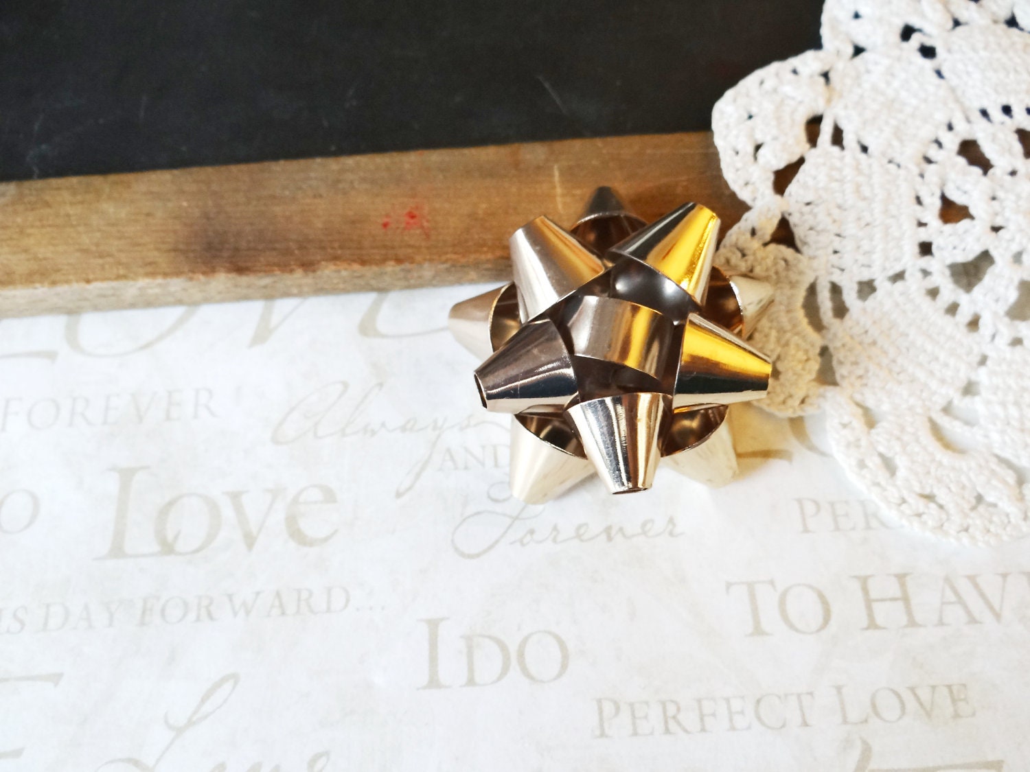 tied with a BOW petite gold bow brooch christmas gift birthday